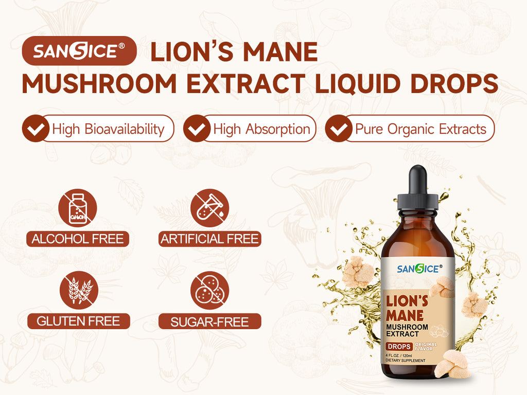 Organic Lion's Mane Focus Liquid Drops - 4 Fl oz