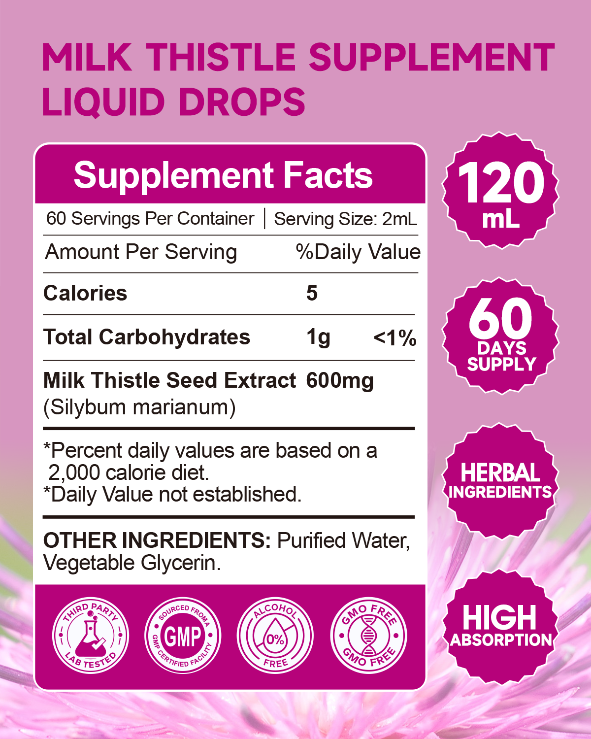 Milk Thistle Liver Detox Supplement- 4 Fl Oz