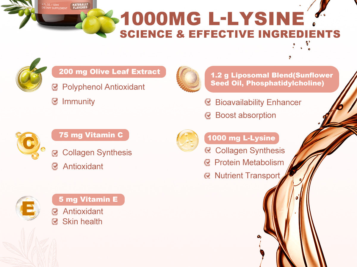 Liposomal L-Lysine 1000mg Liquid Drops-4 fl oz