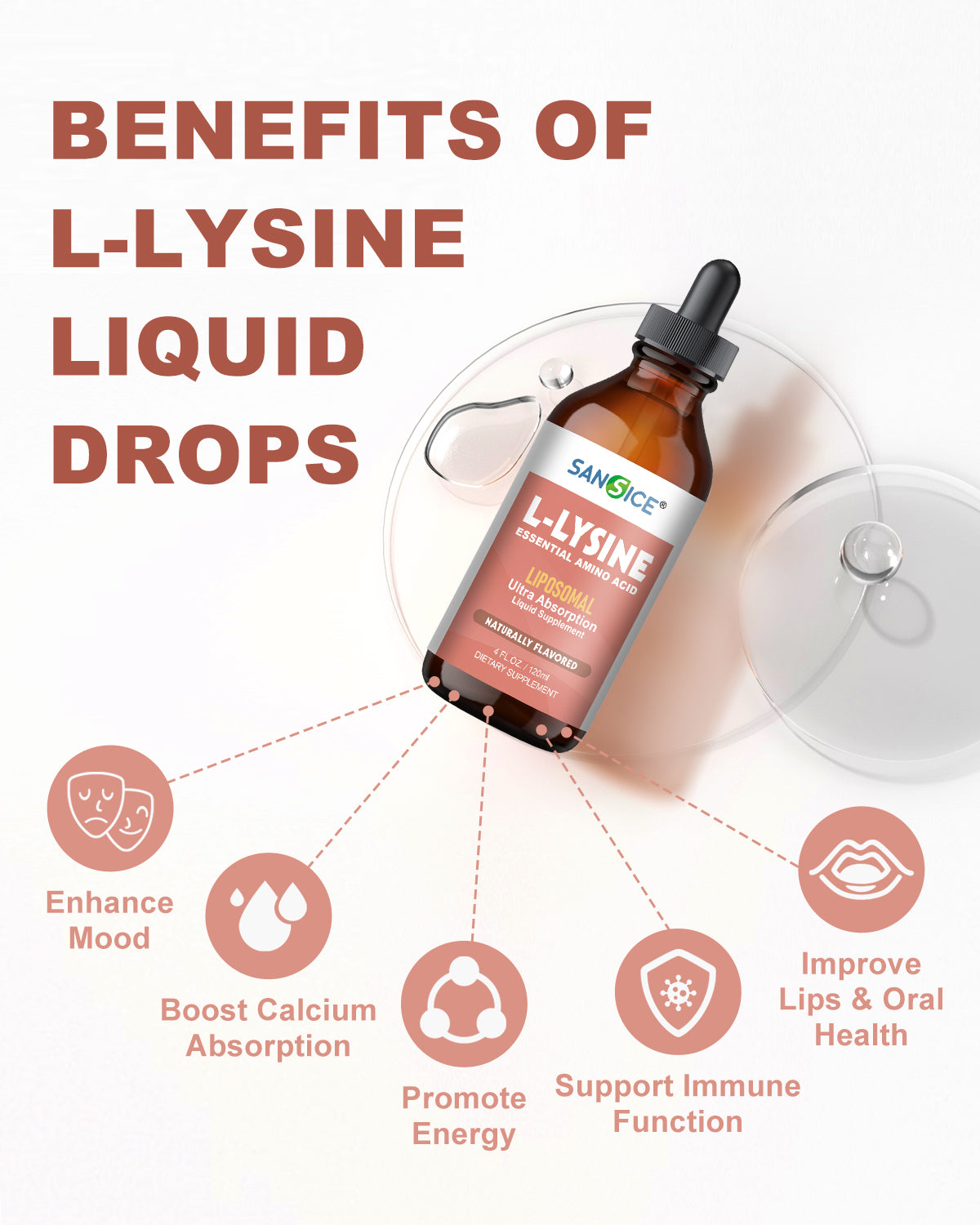 Liquid 500 mg L-Lysine Supplement 4 FL Oz