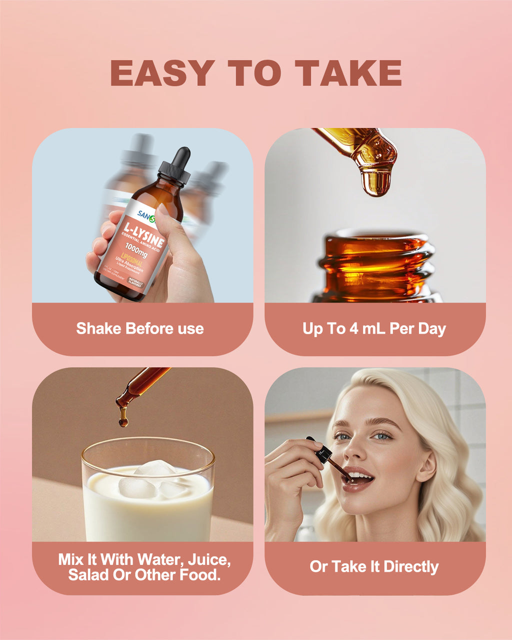 Liposomal L-Lysine 1000mg Liquid Drops-4 fl oz