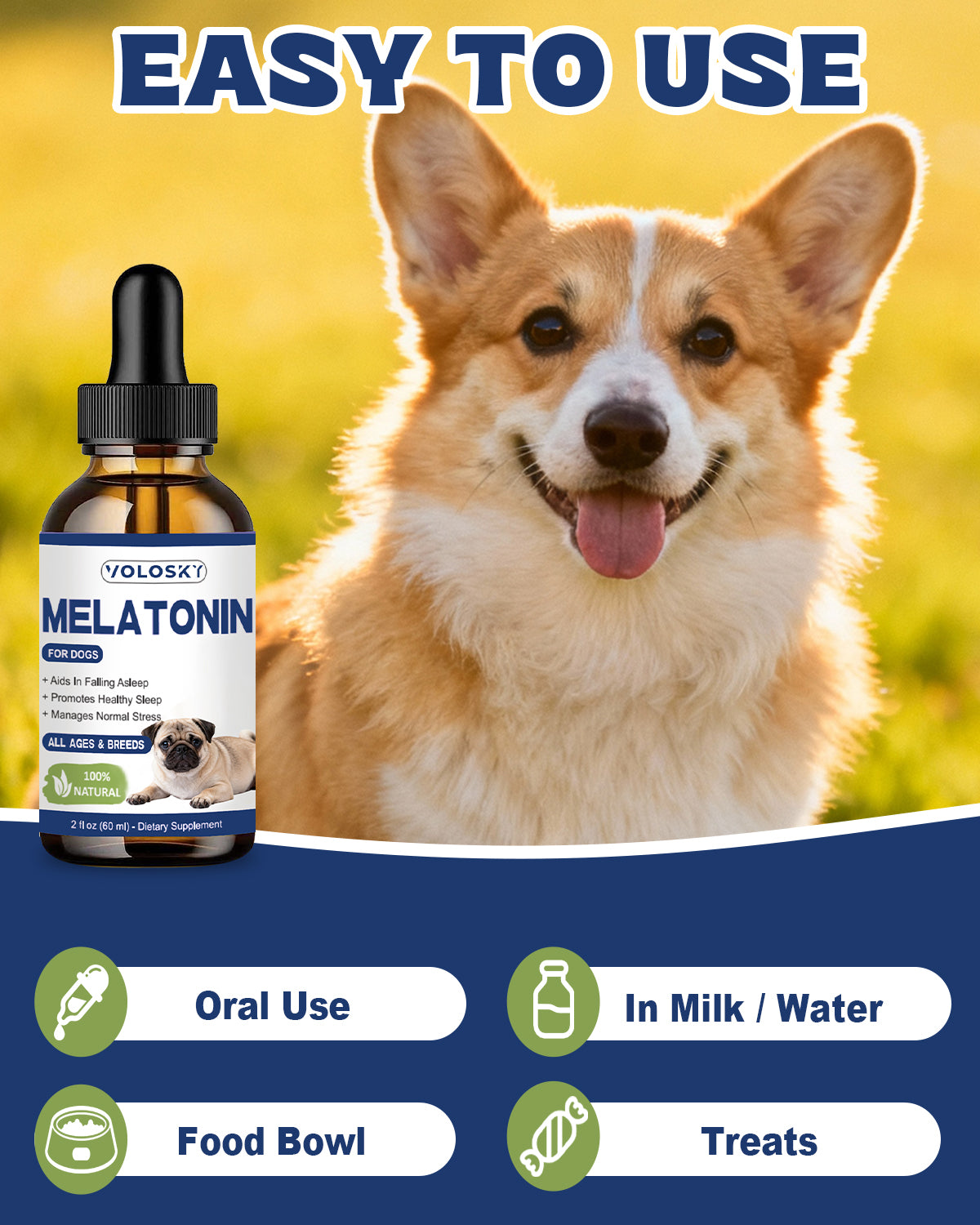 VOLOSKY Liquid Melatonin for Dogs