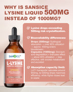 Liquid 500 mg L-Lysine Supplement 4 FL Oz